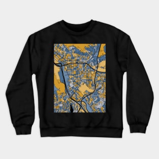 Glendale Map Pattern in Blue & Gold Crewneck Sweatshirt